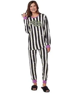 Spirit Halloween Beetlejuice Pajama Set -Halloween Clothing Theme Store 01578285 c
