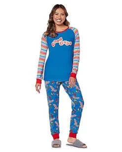 Spirit Halloween Good Guys Chucky Pajama Set -Halloween Clothing Theme Store 01578996 c