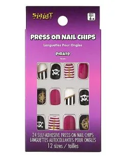 Spirit Halloween Kids Pirate Press On Nails -Halloween Clothing Theme Store 01580638 c