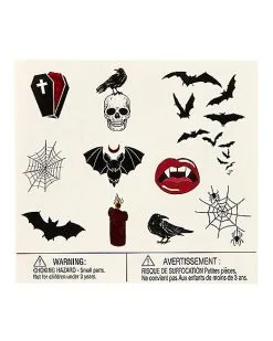 Spirit Halloween Vampire Temporary Tattoos -Halloween Clothing Theme Store 01580661 b