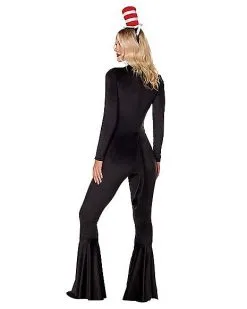 Spirit Halloween Adult Cat In The Hat Bell Bottom Costume - Dr. Seuss -Halloween Clothing Theme Store 01586791 b