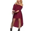Spirit Halloween Adult Burgundy Peasant Dress -Halloween Clothing Theme Store 01589266 a