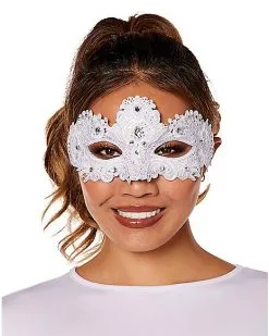 Spirit Halloween Angel White Lace Eye Half Mask