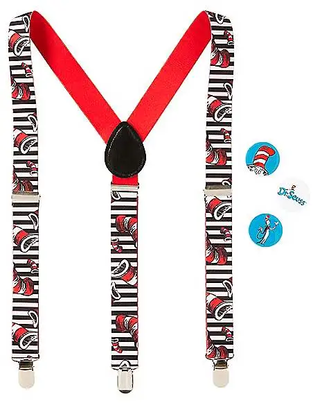Spirit Halloween Cat In The Hat Suspenders - Dr. Seuss 3 Spirit Halloween Cat In The Hat Suspenders - Dr. Seuss