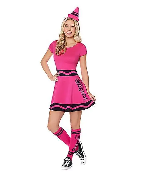 Spirit Halloween Adult Razzmatazz Crayon Dress Costume - Crayola 3 Spirit Halloween Adult Razzmatazz Crayon Dress Costume - Crayola