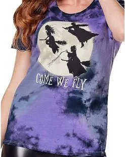 Spirit Halloween Tie Dye Come We Fly T Shirt - Hocus Pocus -Halloween Clothing Theme Store 01601350 d