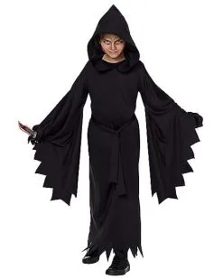 Spirit Halloween Kids Hooded Black Robe Costume