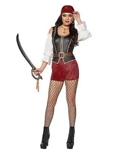 Spirit Halloween Adult Pirate Romper Costume