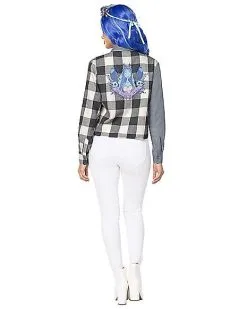 Spirit Halloween Adult Emily Flannel Shirt - Corpse Bride -Halloween Clothing Theme Store 01605732 b