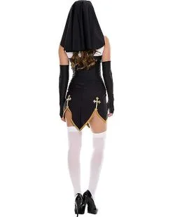 Spirit Halloween Adult Bad Habit Nun Costume 7 Spirit Halloween Adult Bad Habit Nun Costume -Halloween Clothing Theme Store 07200983 b