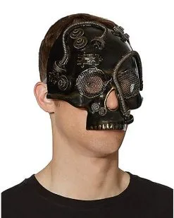 Spirit Halloween Steampunk Skull Half Mask -Halloween Clothing Theme Store 07392665 b
