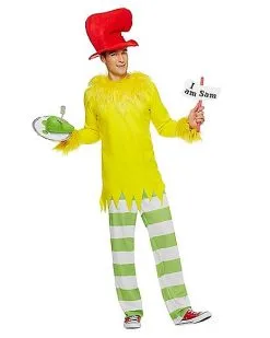Spirit Halloween Adult Sam I Am Costume - Dr. Seuss -Halloween Clothing Theme Store 07403066 c