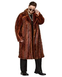 Spirit Halloween Faux Fur Coat -Halloween Clothing Theme Store 07521479 g