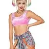 Spirit Halloween Velour Harley Quinn Crop Top - Birds Of Prey -Halloween Clothing Theme Store 07563075 a