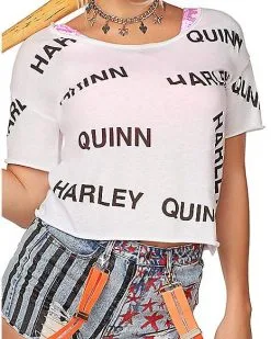 Spirit Halloween Distressed Harley Quinn T Shirt - Birds Of Prey 7 Spirit Halloween Distressed Harley Quinn T Shirt - Birds Of Prey -Halloween Clothing Theme Store 07563232 c