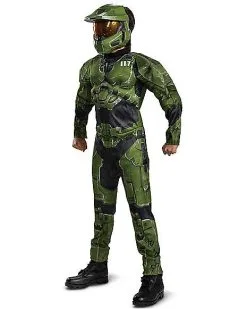 Spirit Halloween Kids Master Chief Muscle Costume - Halo Infinite -Halloween Clothing Theme Store 07653280 c